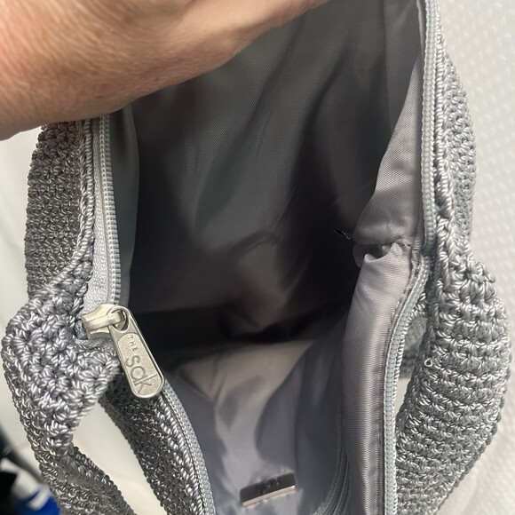 The SAK Gray Crochet Crossbody Bohemian Travel Bag - Picture 7 of 8